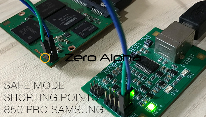 samsung 850 pro ssd data recovery shorting points for safe mode and uart terminal pin outs