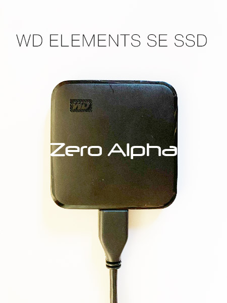 WD Elements SE SSD Portable Storage Data Recovery top view with usb cable