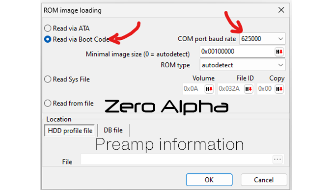 RFTM - Preamp information using PC3000 using ROM