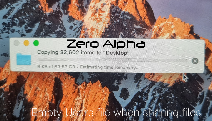 File sharing between macbook Data Recovery - Empty user files