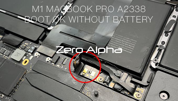 apple macbook pro m1 2020 a2338 battery connector will boot ok with charger only