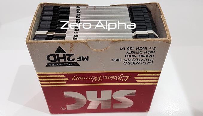 box of old 3 half inch floppy disks for data recovery mf 2hd