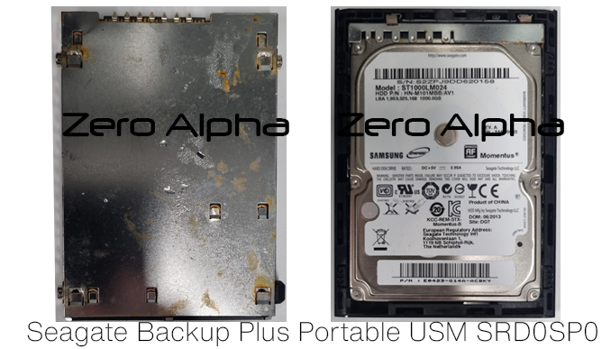 Seagate Backup Plus Portable USM SRD0SP0 Water Damage with ST1000LM024
