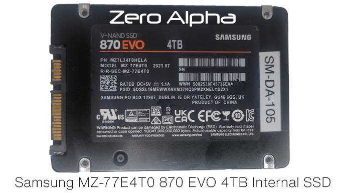 Samsung 870 EVO 4TB MZ-77E4T0 Internal SSD Data Recovery