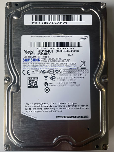 Samsung HD154UI data recovery