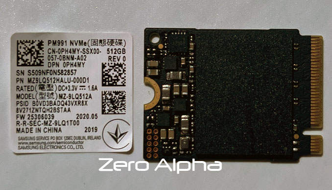 Samsung PM991 NVMe SSD MZ-9LQ512A Data Recovery Sticker Removed