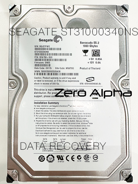 Seagate ST31000340NS Barracuda ES.2 1TB data recovery