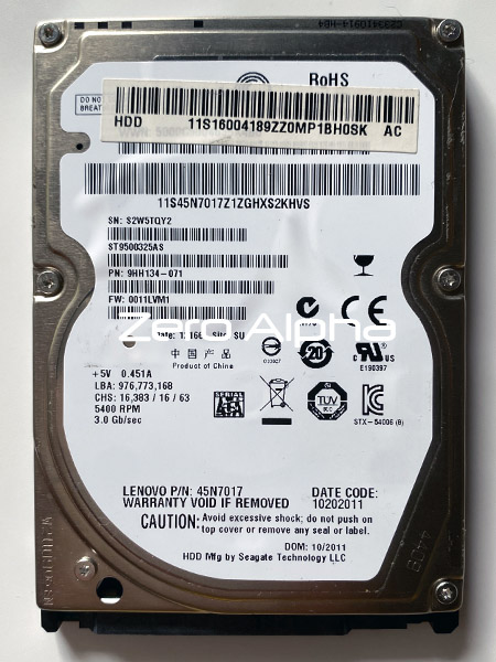 seagate ST9500325AS 0mb problem data recovery