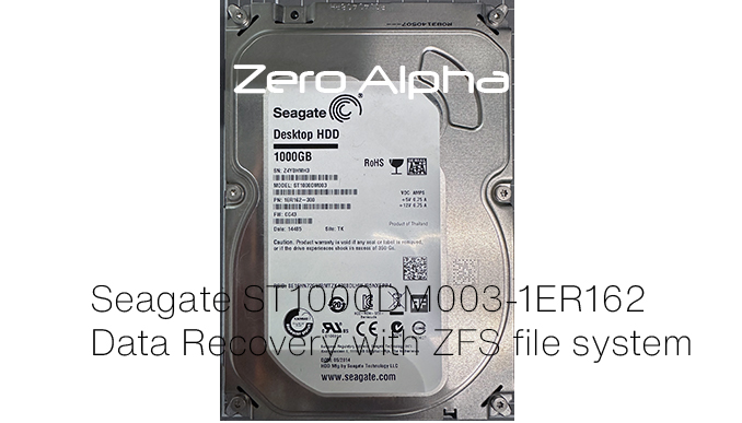 Seagate ST1000DM003-1ER162 ZFS file system data recovery