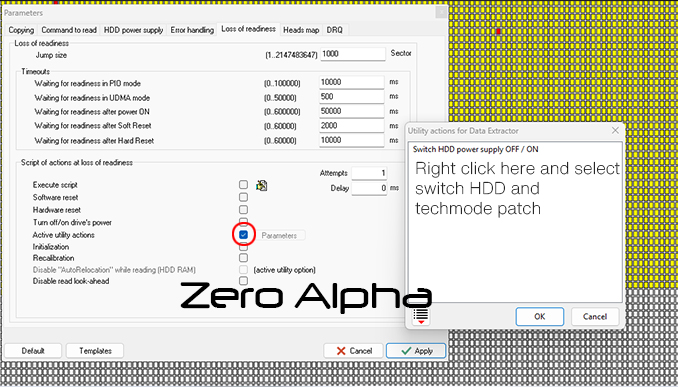 techmode patch parameters script in data exctractor task in pc3000