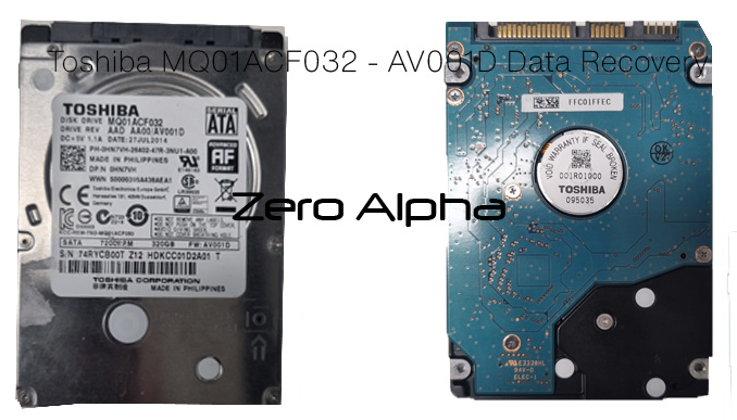 Toshiba MQ01ACF032 - AV001D Data Recovery