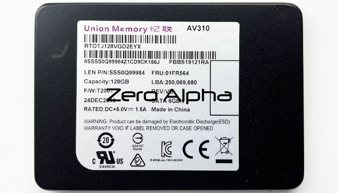 Union Memory AV310 RTOTJ128VGD2EYX data recovery