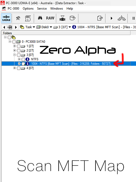 Scan MFT to find more files in PC3000