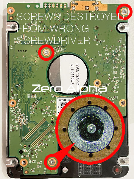 data recovery damage wrong screw driver